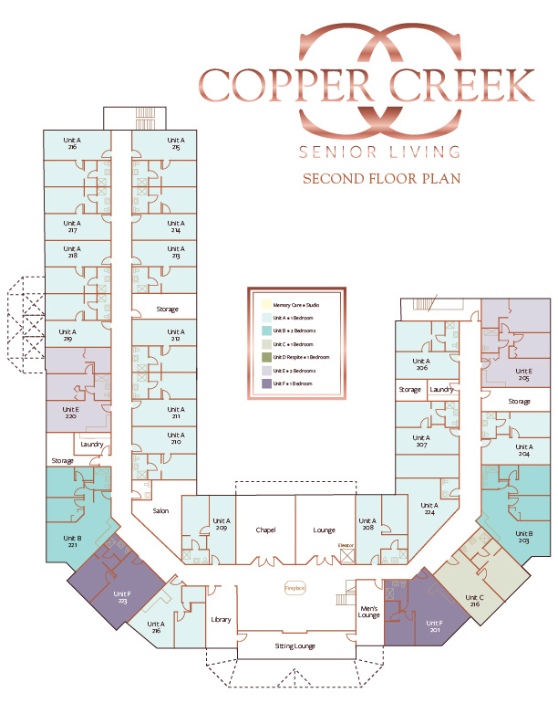 Copper Creek Senior Living Upper LEvel Floor Plan