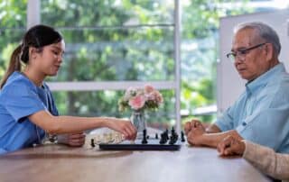 Seniors Eating In Dementia Care Community