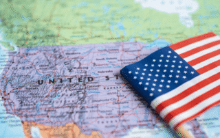 A Map Of The Us With The Flag