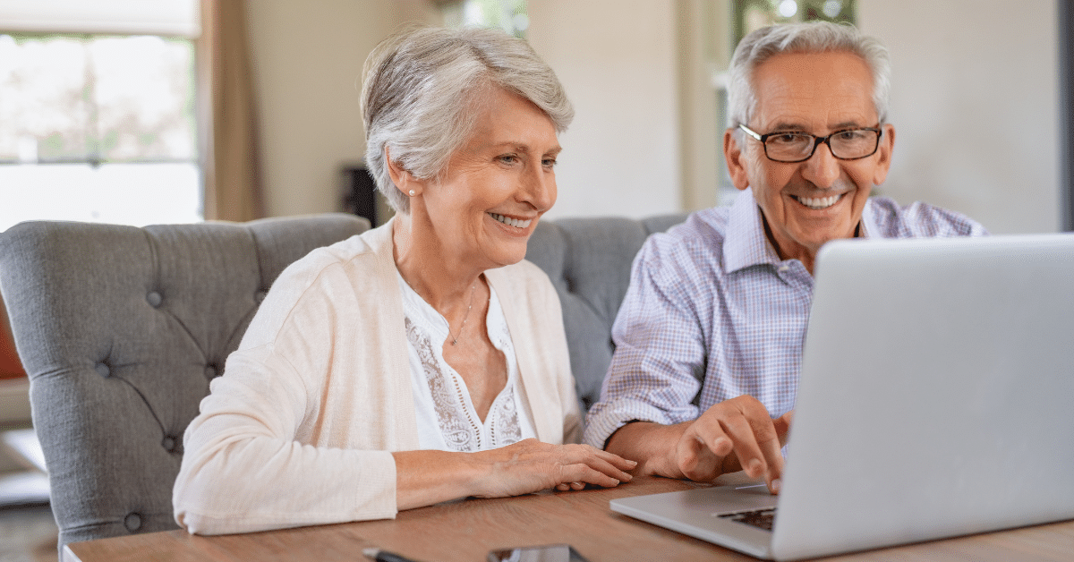 Long-Distance Love: Senior Living Connections 3 An Elderly Couple On A Video Call With Their Family