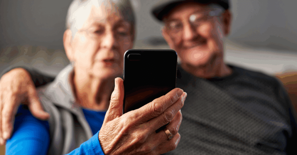 Long-Distance Love: Senior Living Connections 2 A Couple Of Seniors Sharing With Their Families In Long-Distance