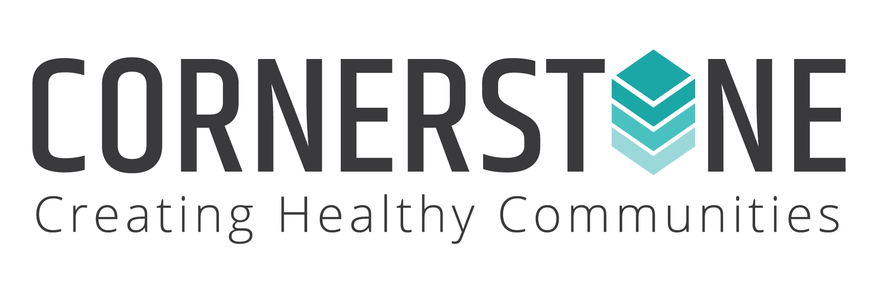 Cornerstone Logo with Tagline: Creating Healthy Communities